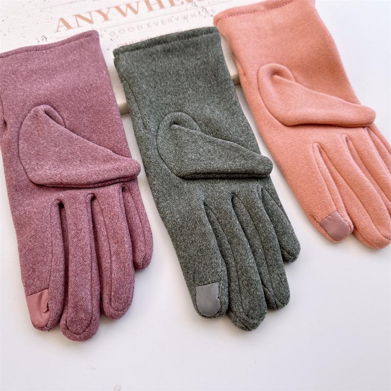 Women's Winter Touchscreen Gloves with Fur Ball - Rabbit Flannel, Warm and Stylish, Korean Style