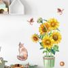 Sunflower Cat Magpie Self-adhesive Wall Stickers Living Room Bedroom Can Remove Decorative Wall Paintings