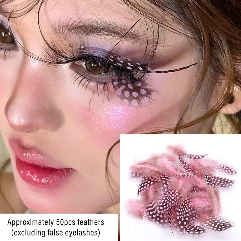 Extra Long Spotted Eyelashes Decor Creative Art Butterfly False Eyelashes Makeup DIY Lashes for Stage Performance Festival Party