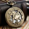 Vintage Bronze Steampunk Pattern Pocket Watch Zodiac Necklace Chain Retro Twelve 12 Constellation Men Women Clock Relogio Gifts