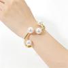 Asymmetrical Pearl & Metal Alloy Bracelet for Women - High-End Light Luxury Design