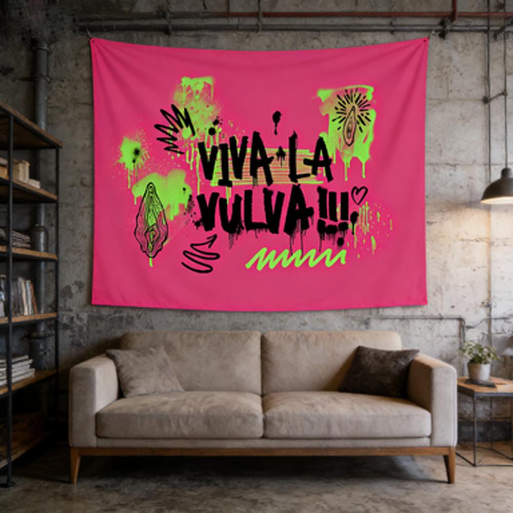 Феминистский Viva La Vulva Настенный Гобелен Художественный Дизайн для Спальни Общежития Гостиной Женский Декоративный Фон 100X70CM