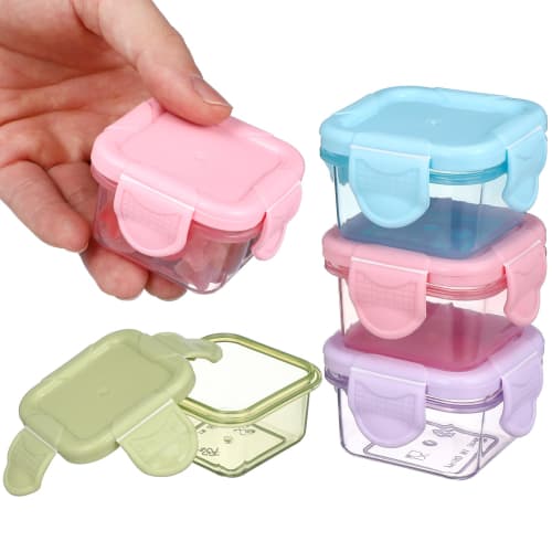 NUOLUX Mini Fruit Storage Cases, Microwave-Safe, Airtight, Perfect for Lunchboxes, Condiments, and Sauces, Perfect for Kids, Lunchboxes, and Food Cont