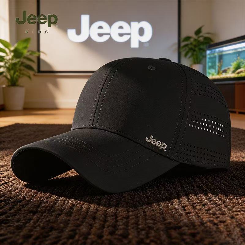 JEEP baseball cap, spring and summer outdoor travel sports cap, hiking breathable sun protection cap, children s Adjustable чёрный