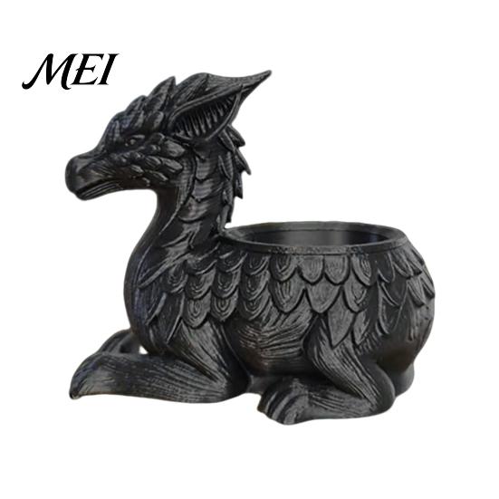 Dekorativer Pflanztopf 3D-gedruckter Drachen-Blumentopf, Mini-Sukkulenten Kräuter Blumen Retro Innen Außen Behälter, Haus Balkon Schreibtisch Dekoration
