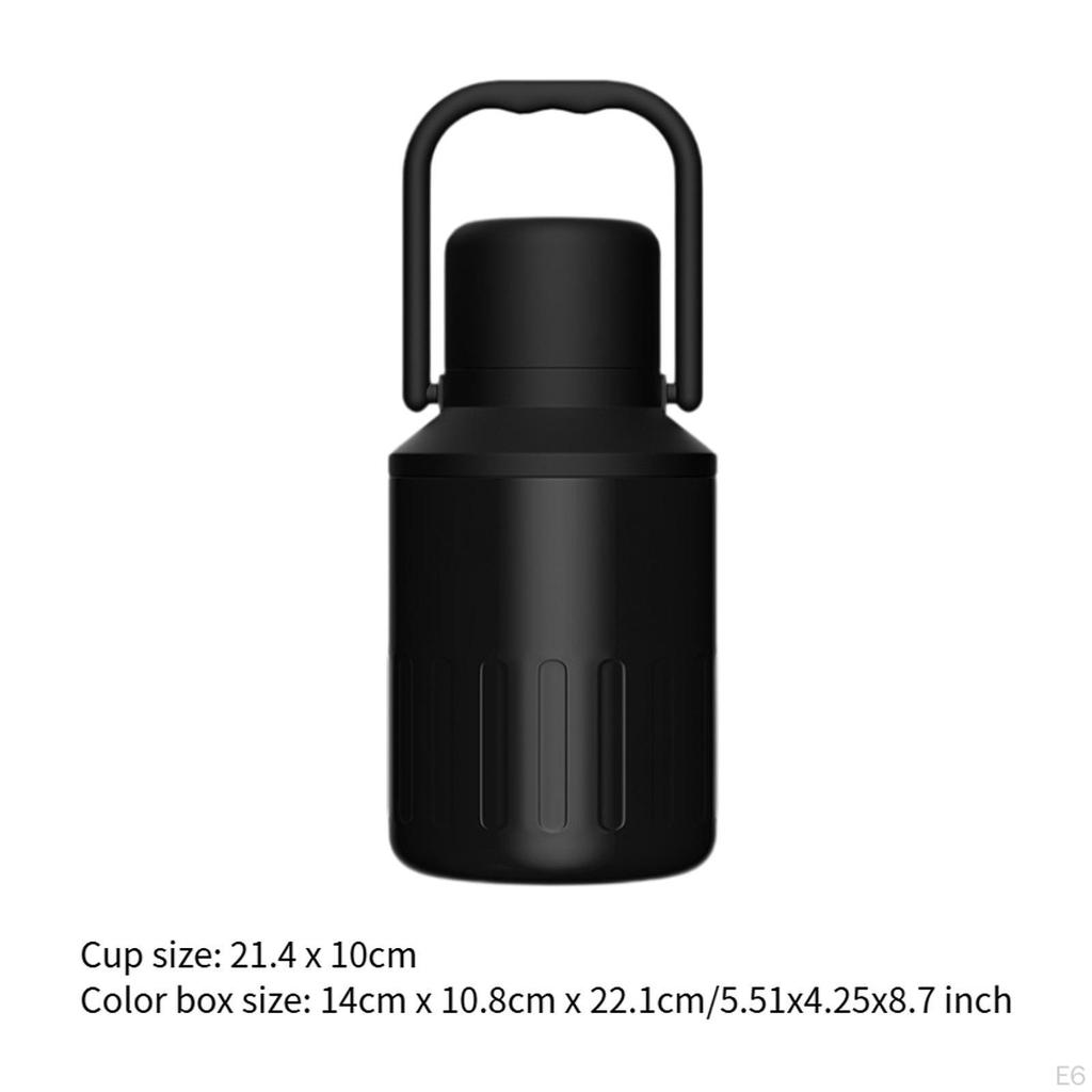 Insulated Water Bottle Drink 1000ml Portable with Handle Thermal Mug for Running