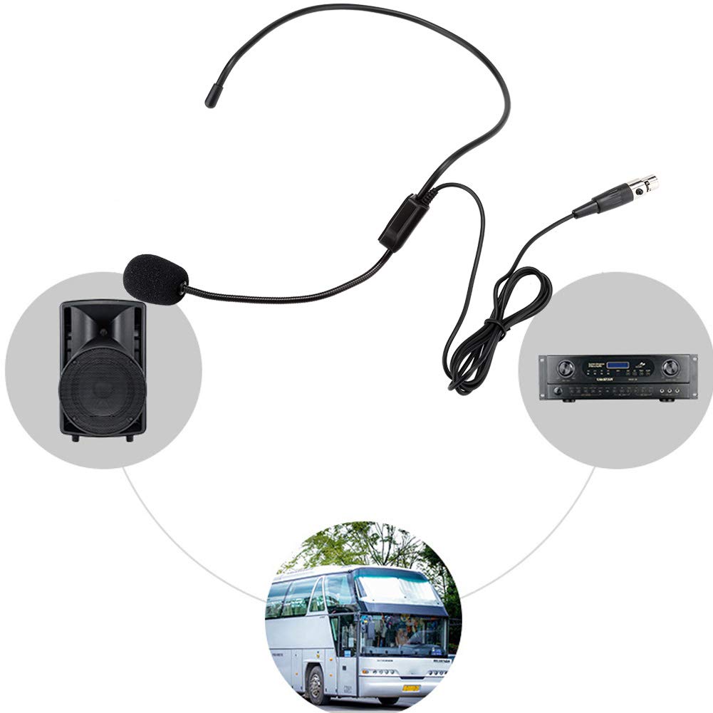 Akozon 3-Pin XLR Headset Microphone Mini XLR Professional Headwear Microphone Ta3F Plug