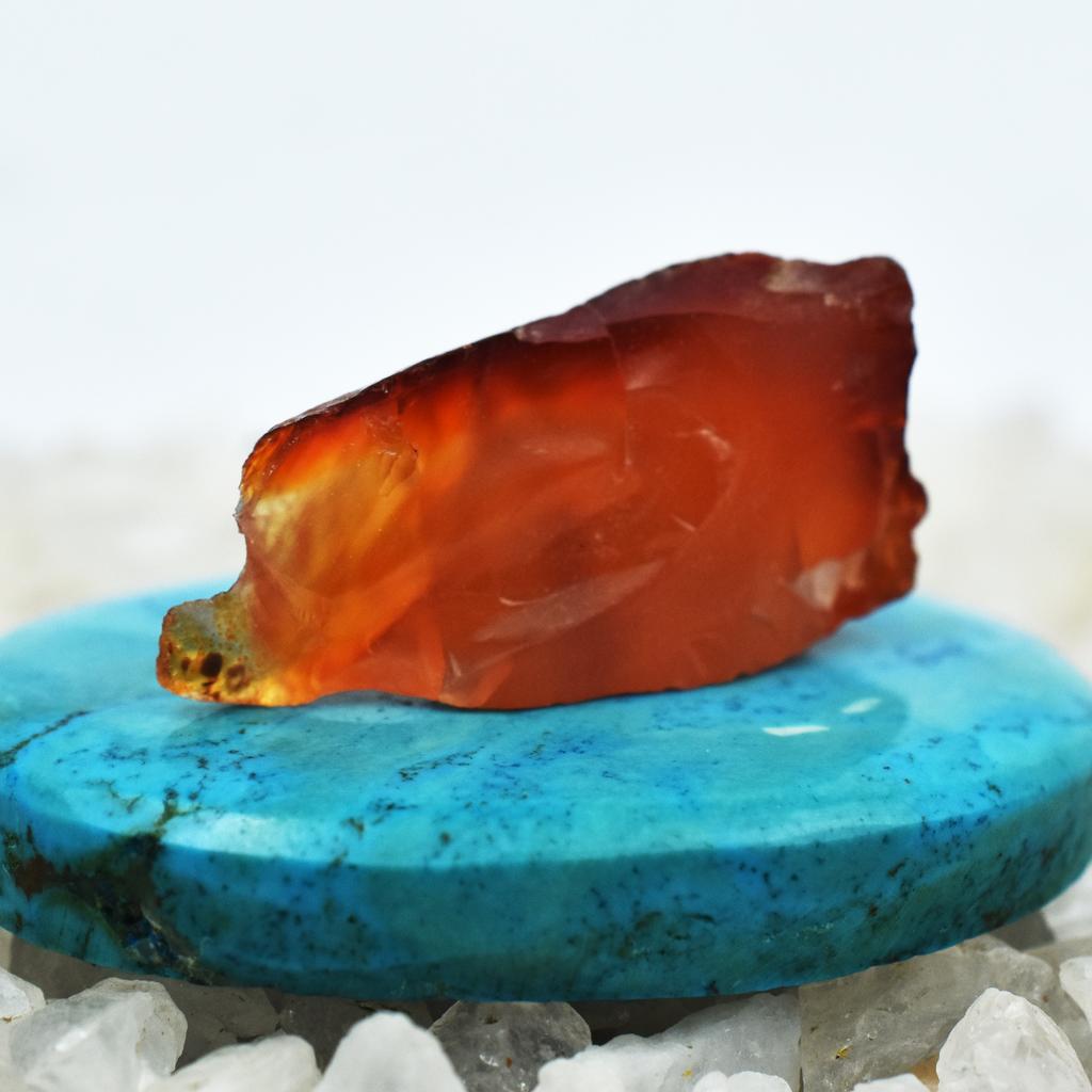 Natural Orange Sapphire 14.1ct Raw Rough Certified Loose Gemstone