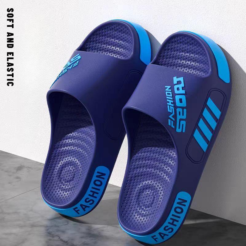 

Большие тапочки Мужские летние нескользящие тапочки 48-49 темно-синий