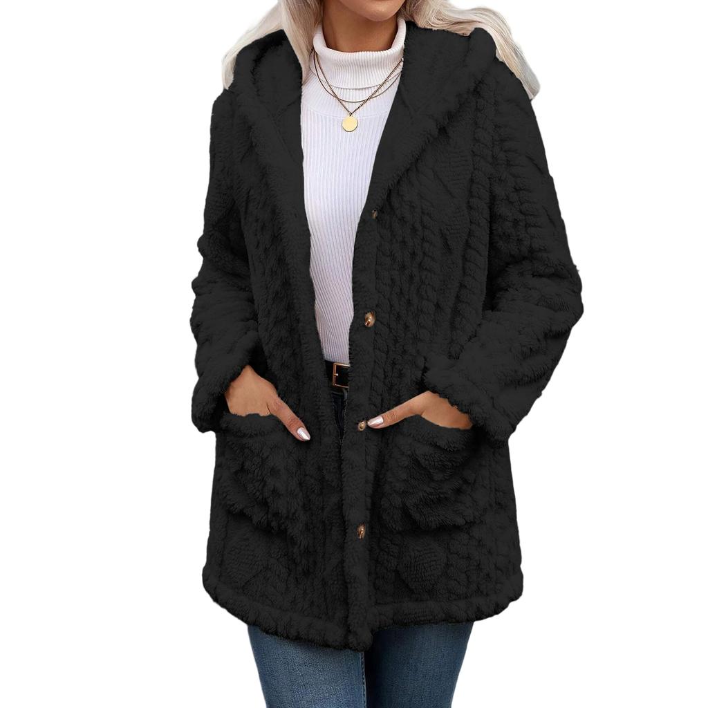 Womens Winter Coats Warm Plush Jackets Open Front Long Sleeve Cardigan Trendy Fuzzy Outerwear