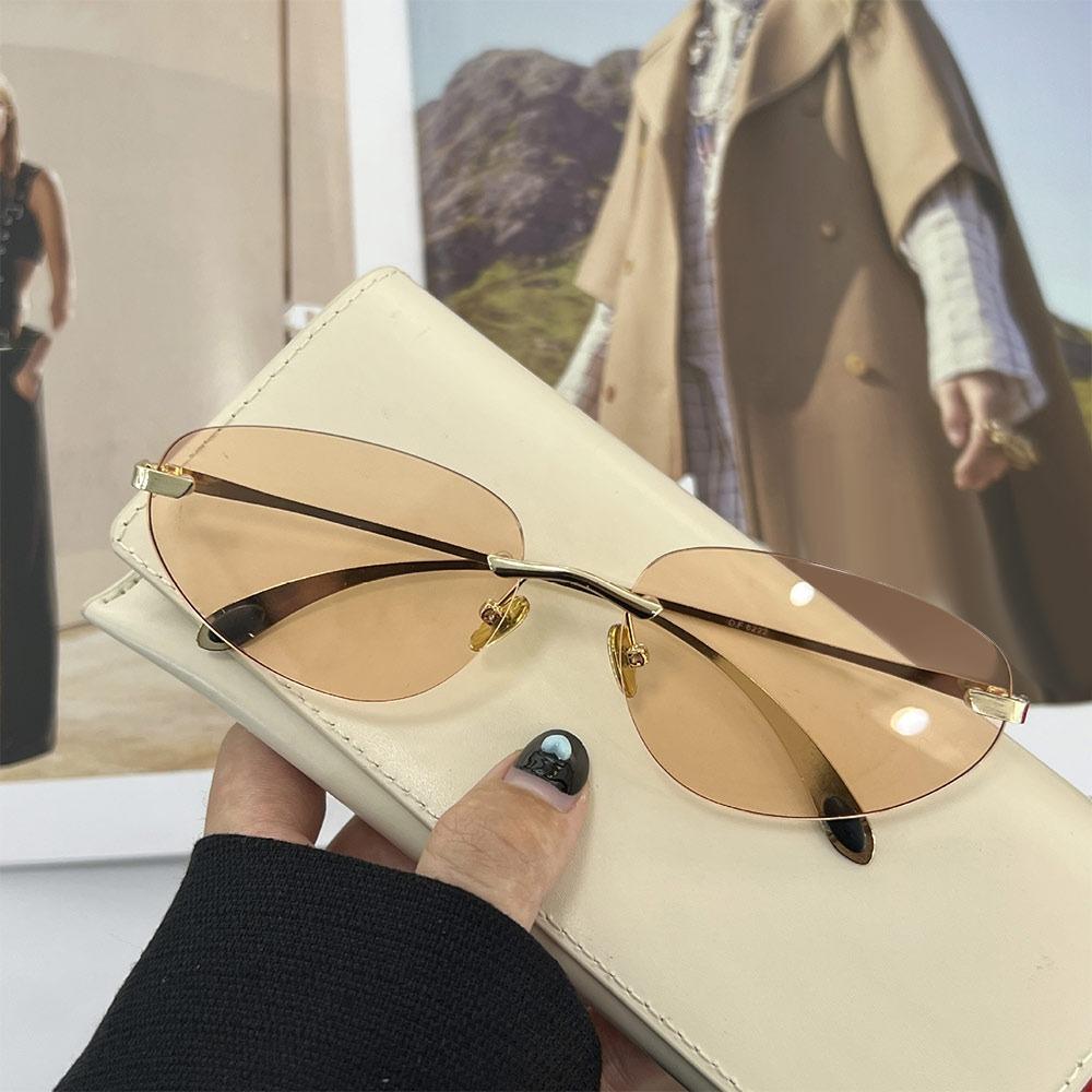 Futuristic Frameless Sunglasses Uv400 Protection Luxury Shades Unisex New Hip-Hop Sun Glasses For Women & Men