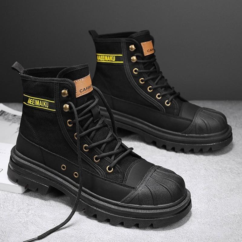 High Quality Men's High Top Boots 2025 New Breathable Canvas Boots Non-slip Wear-resistant Platform Boots Designer Men's Shoes