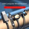 Factory Plug and Play In Ear Wired USB Headset Gaming Headphones Connect with Mic and Volume Control Earphone