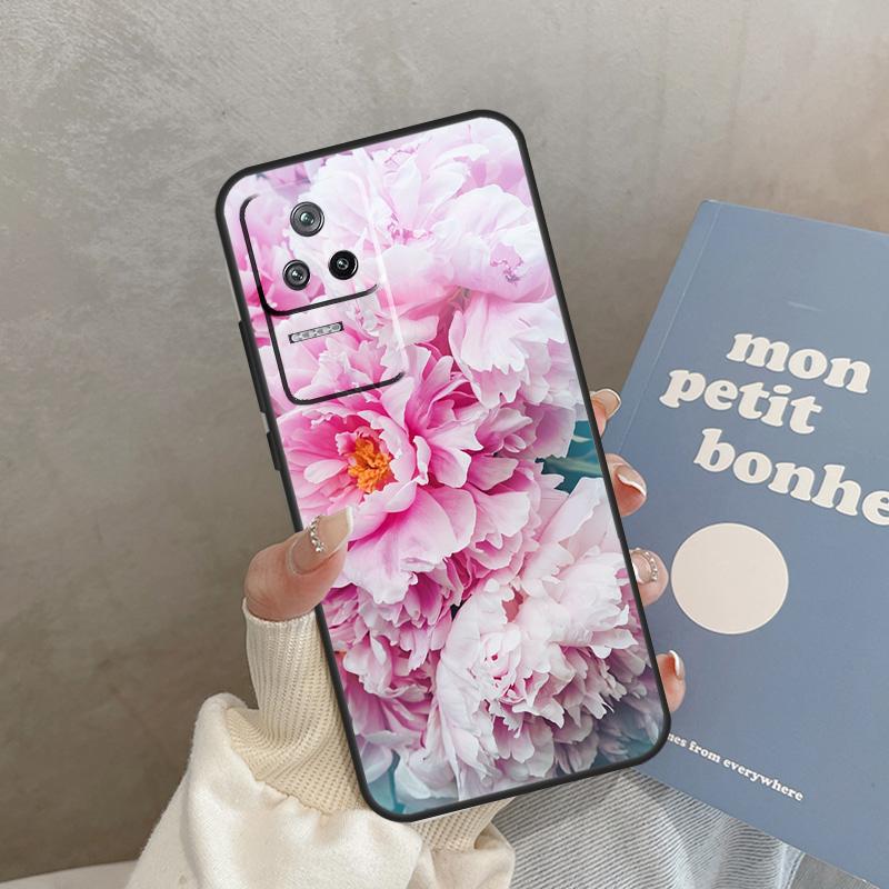 Elegant Pink Purple Peony Flower Case For POCO F5 C40 M5s F3 X4 F4 GT M4 X3 X5 Pro Cover For Xiaomi 12T Pro 11T 11 12 13 Lite