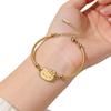 Real Gold Plated Stainless Steel KT Cat Bracelet - Light Luxury, Fade-Resistant, Cute Cartoon Design