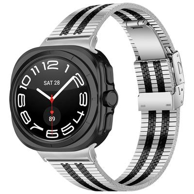 For Samsung Galaxy Watch Ultra 47mm Watch Band Stainless Steel 5-Beads Wrist Strap