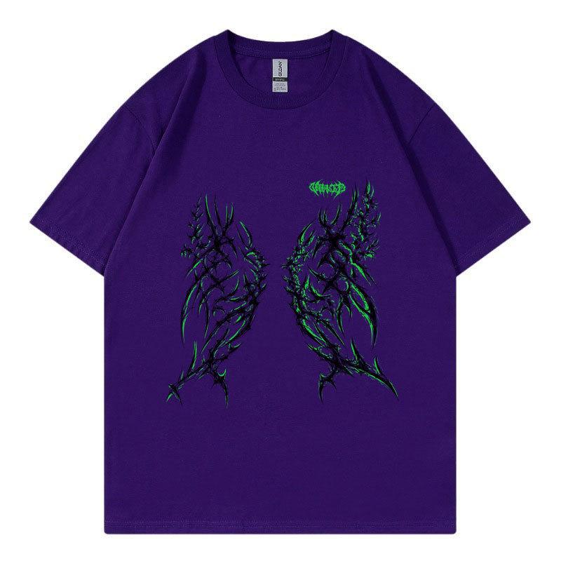 Summer New Cotton Short Sleeve T-Shirt Gothic Casual Fashion Couple Tops For Men Women