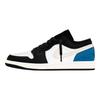 Jordan Air Jordan 1 Abrasion Resistant Breathable Low top Vintage Basketball Shoes Unisex Black White Blue 553558-081(Team537-)