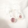 Rare Purple Cat's Eye Gemstone 925 Stamped Silver Drop & Dangle Earrings 1.68" CE-15-37