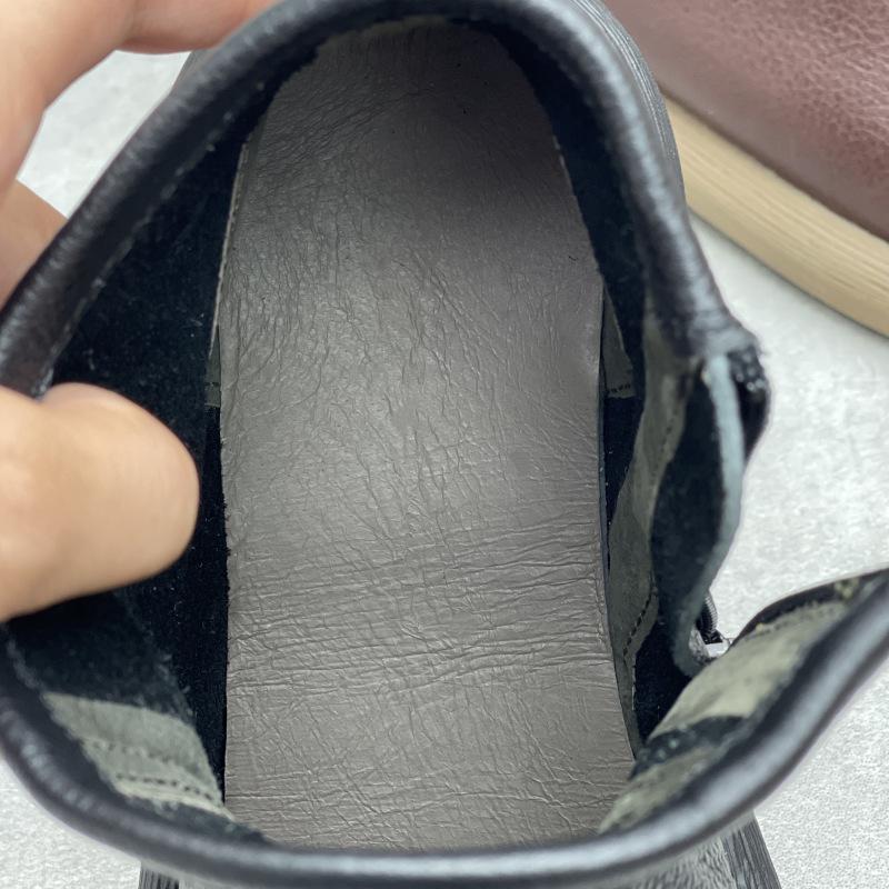 Johnature Handmade Genuine Leather Ankle Boots Casual Round Toe Side Zipper Soft Soled Cowhide Women's Shoes