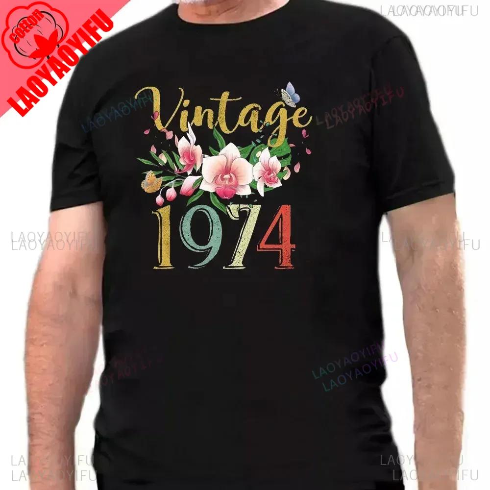 Made In 1974 Limited Edition Print Birthday Gift Tshirt Mens Cotton Tees 51 Years Old Short Sleeve Tshirt Gift Creative Tops