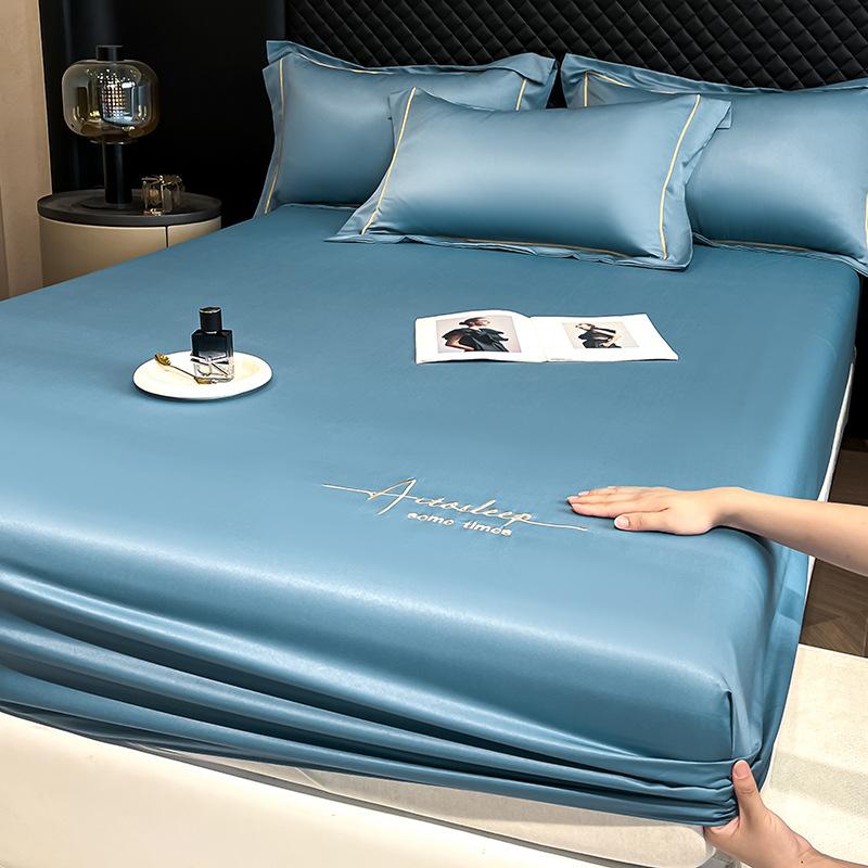 Summer Ice Silk Bed Sheet Single Piece Mattress Protector 25 New Solid Color Bed Cover Dust Cover Summer Sheet