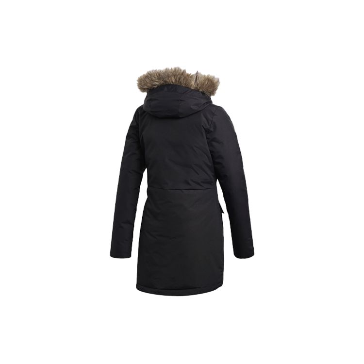 adidas Warm Long Hooded Cotton Jacket Women Outerwear Black BQ6803