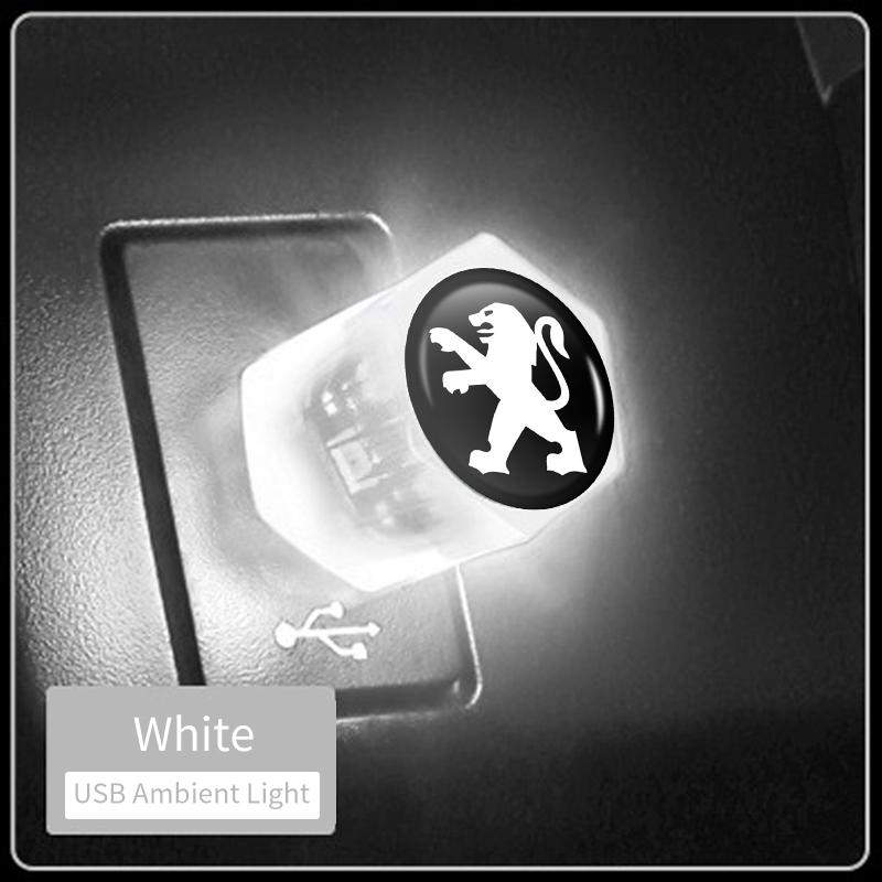 

2026 Hot Car Sticker Car Mini USB Ambient Light Decorative Atmosphere Lamp For Peugeot 206 307 308 3008 207 208 407 508 2008 500