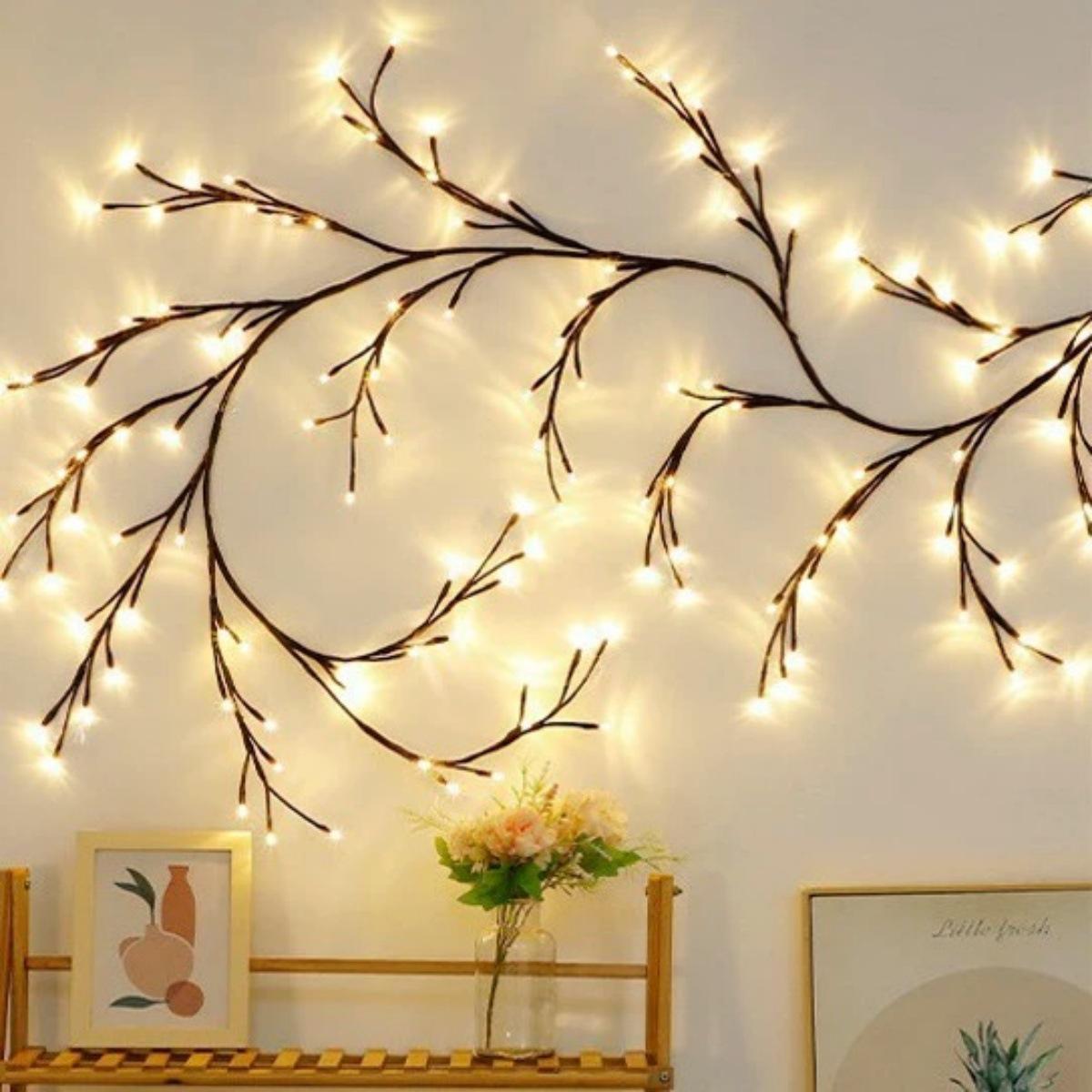 

Bendable LED Rattan Light: Romantic Rose & Butterfly Wall Decor for Valentine s Atmosphere 1.6m 36 LEDs USB Remote Multi-function