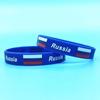 Pulseira de silicone com bandeira russa, 2 peças, masculina, feminina, esporte, pulseira de borracha da amizade, pulseira elástica, acessórios de moda