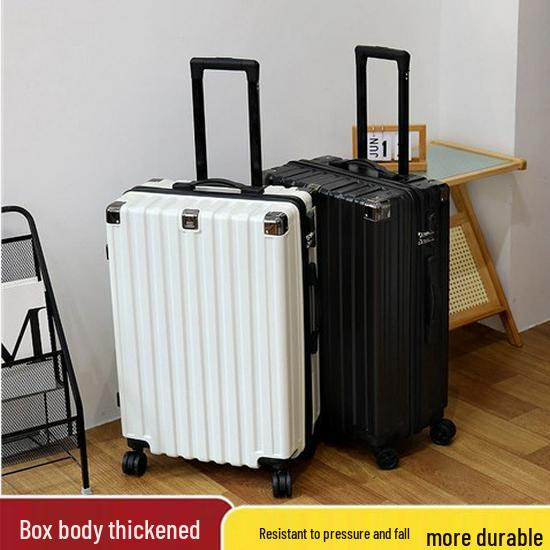24-inch Women's Ultralight Trolley Suitcase - Large Capacity, Thickened Design with Zipper - 20-inch Cabin Option