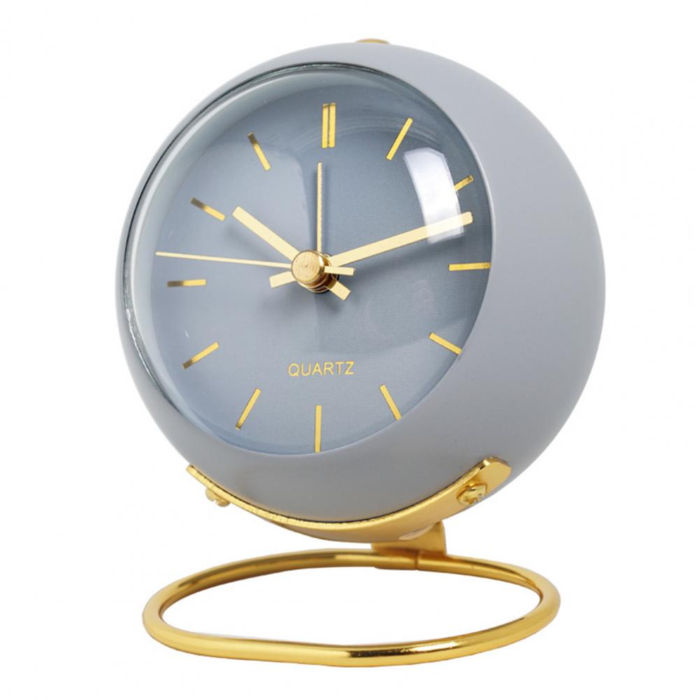 Analog Alarm Clock Pointer Design Mute Metal Luminous Desktop Clock Electronic Quartz Clock Living Room Desk Decor for Kids Room
