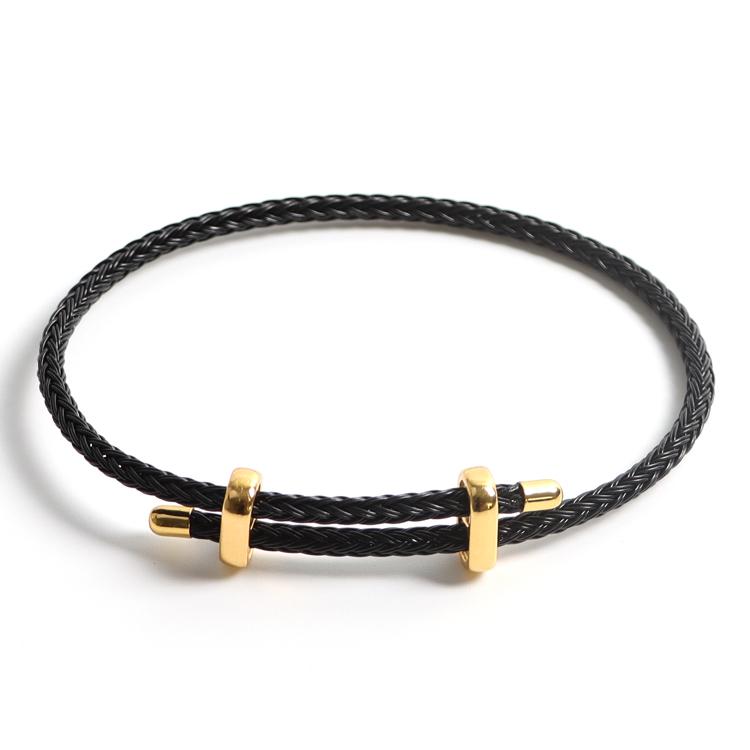 Simple Style DIY Bracelet With Clasp Fashion Stainless Steel Fastener Clasp Bracelet Adjustable Rope Bracelet