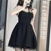 French High-end Black Strap Sling Dress for Women's Summer New Design Waist-hugging and Slimming Party Evening Dress