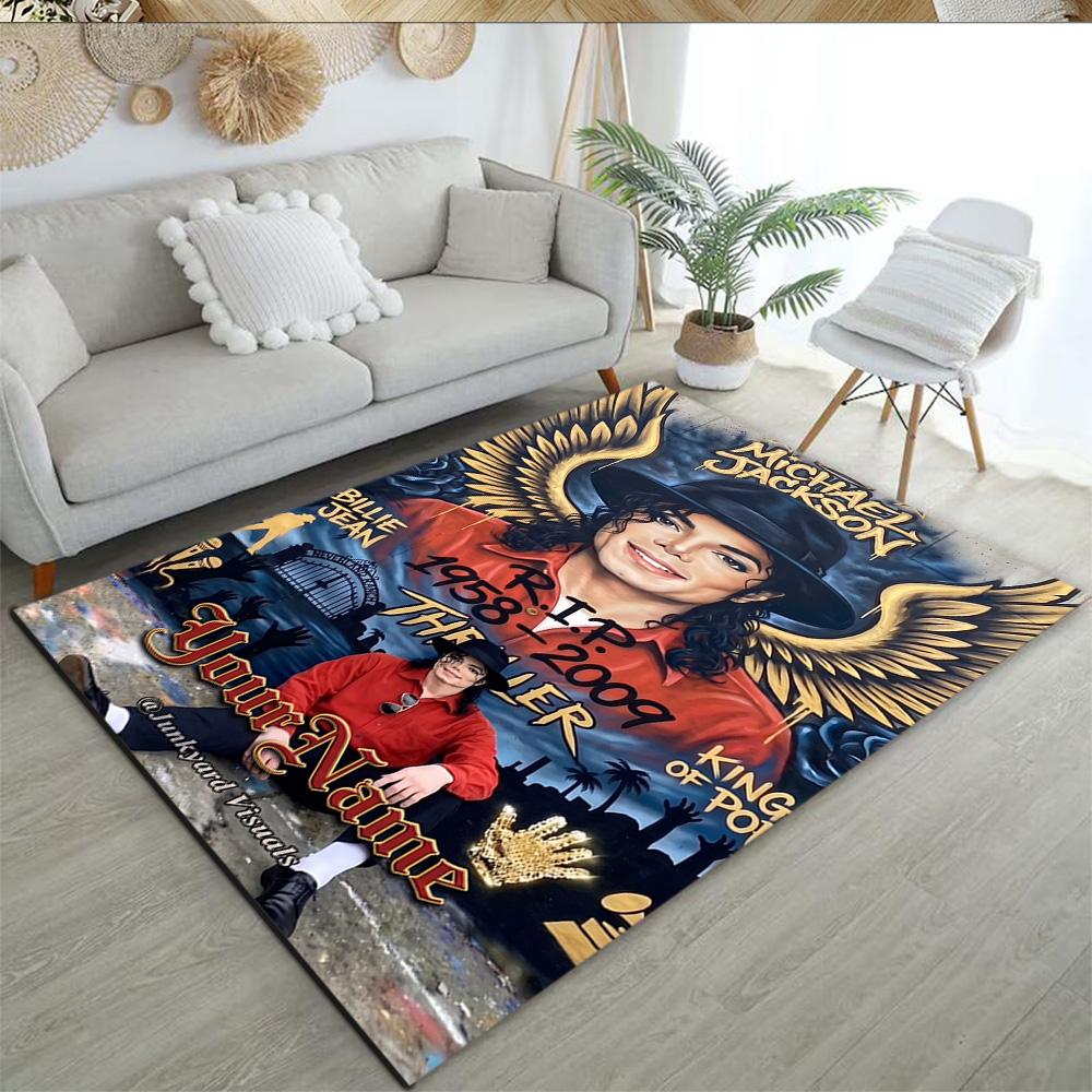 Michael Jackson 27 Personalized Name Floor Rug Office Rug Perfect for Balcony Bedrooms Game Room Foyer Anti-slip Rug Anime Office Decor
