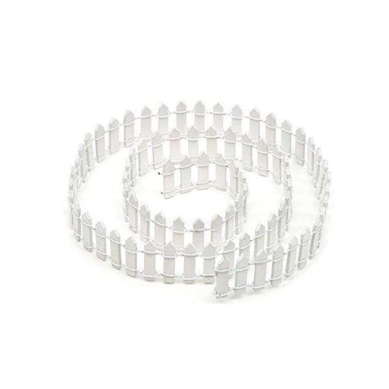 

Миниатюрный забор, украшение для сада, миниатюрный садовый комплект 1 м, деревянные террариумные куклы, украшение своими руками (100 х 3 см, белый) белый