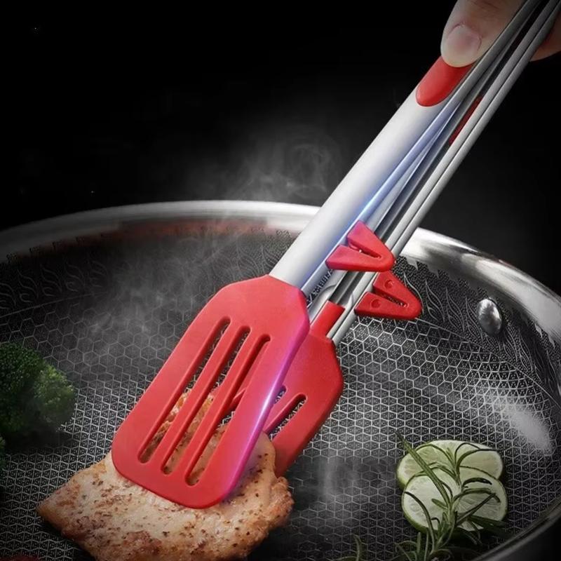 9 Inch Rood met Beugel Siliconen Voedselklem in Keuken Hittebestendig Anti Verbranding Barbecueklem