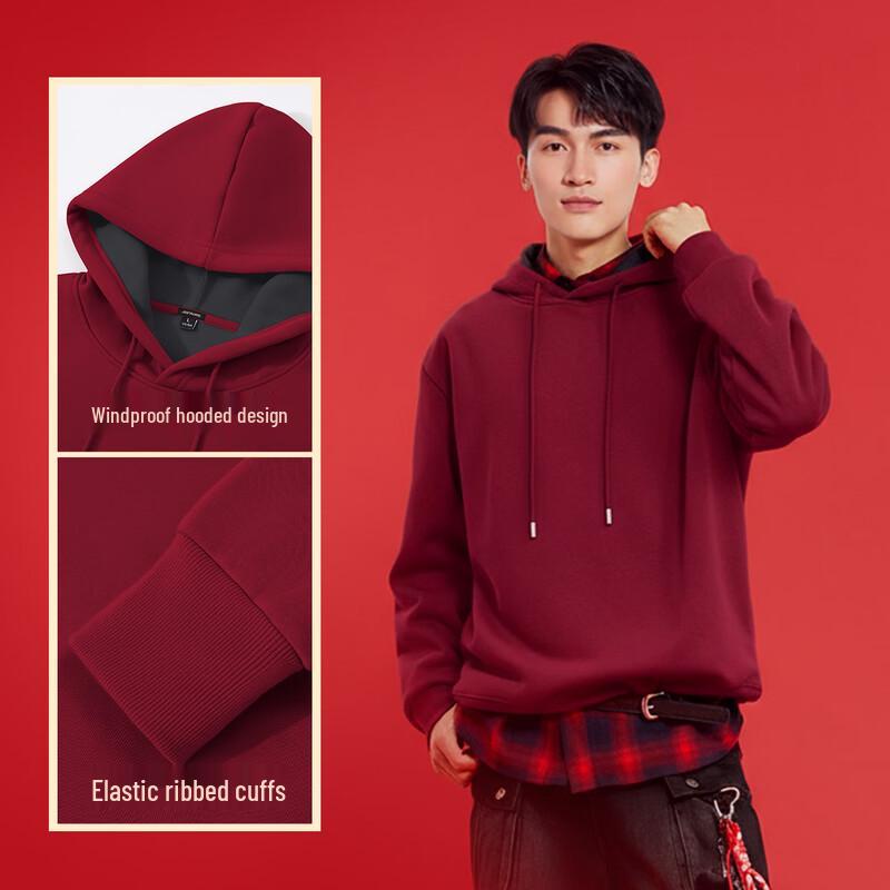 Jeanswest Plush Lined Hooded Sweatshirt with ZS Golden Lion Print