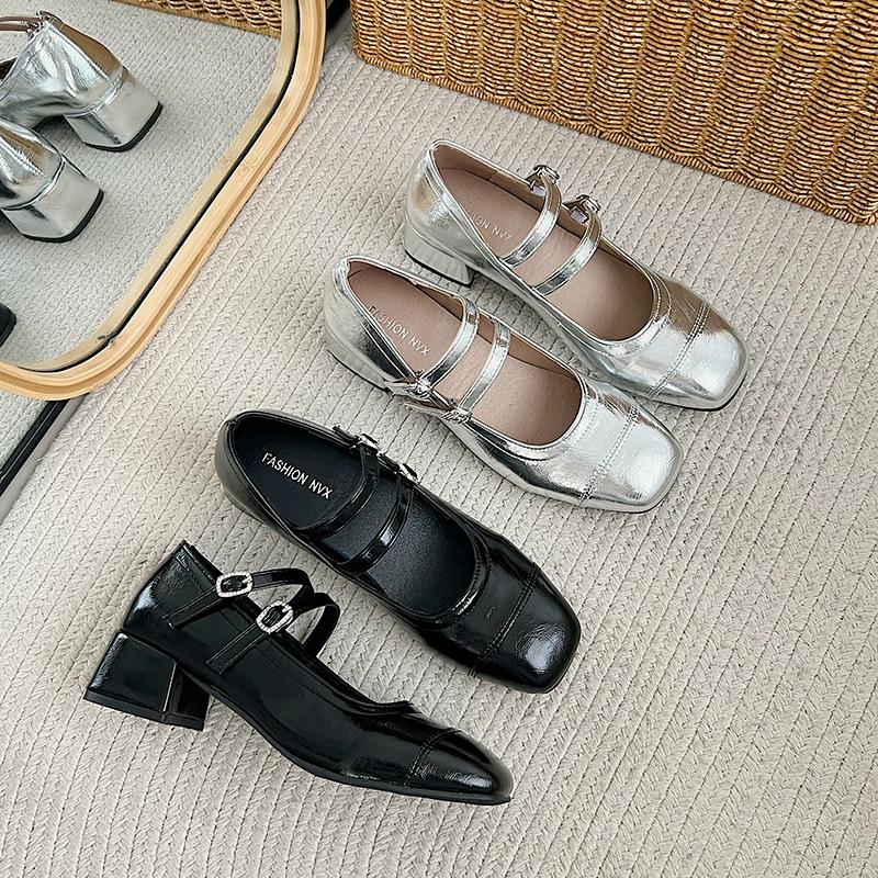 Fashion Spring Women Mary Jane Shoes Fashion Rhinestone Ladies Elegant High Heel Shoes Street Style Women's Pumps Shoes