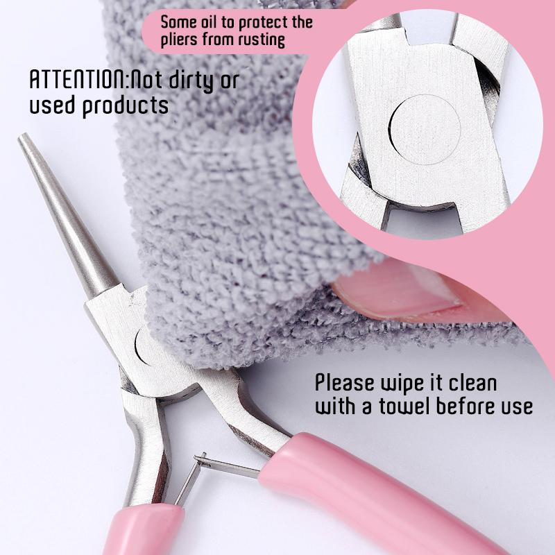 Pink Round Concave Pliers Wire Looping Mini Precision Pliers Wire Bending Tools for DIY Jewelry Making Eye Hobby Projects