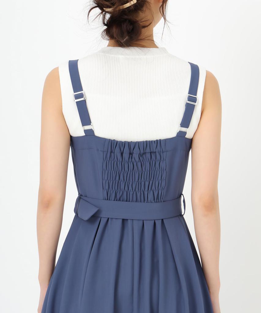 Mishmash Klänning för Kvinnor, Feminin och Vacker, Hängselklänning/Camiklänning med Bälte, Enfärgad, MM517411 BLÅ