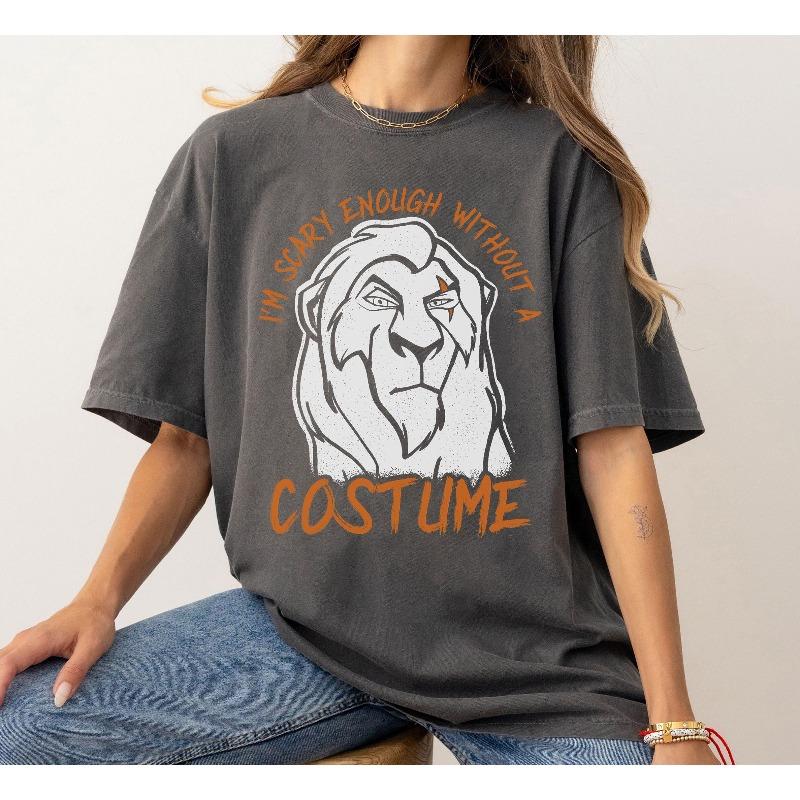 Disney The Lion King Scar Scary Enough Without Costume Halloween Shirt Disneyland Family Halloween Matching Shirt Disney S