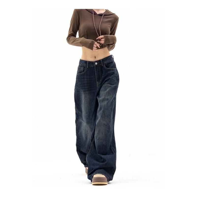 Y2K Vintage High Waist Harajuku Loose Jeans Pants Korean Fashion Women's Grunge Wide Leg Oversized Denim Trouser Female Clothes
