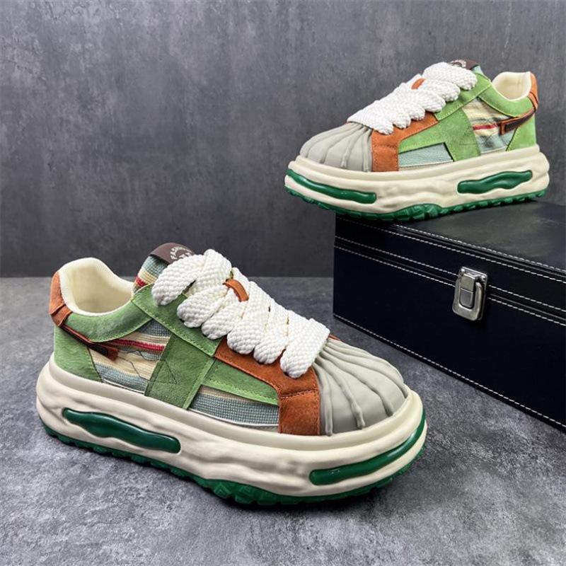 

Shell head color matching dad shoes 2025 new breathable cloth versatile fashion sports casual height increase men s shoes 44
