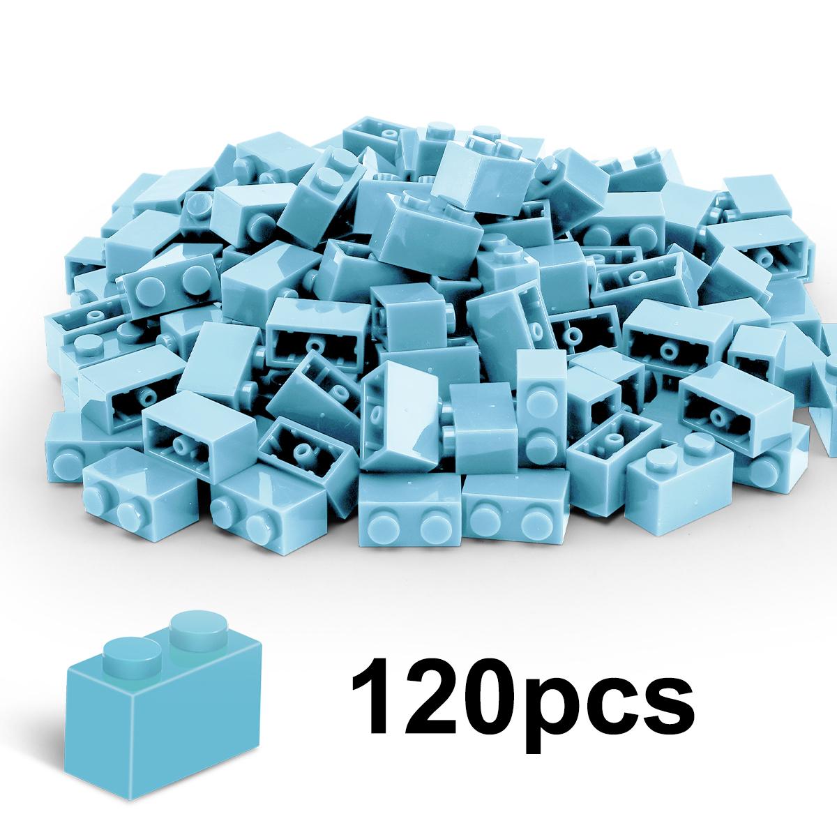 100g1x2hoher SteinBausteine Dicke FigurenSteine PunkteLernorientiert Kreativ GrößeKompatibel Mit Spielzeug fürKinder 100g1x2high brick hellblaue