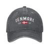 Gorra de Béisbol con Estampado de la Bandera de Dinamarca y Sol para Mujer Unisex Hip Hop Sombreros de Verano Casual Tenis Skate Gorras de Béisbol al por Mayor