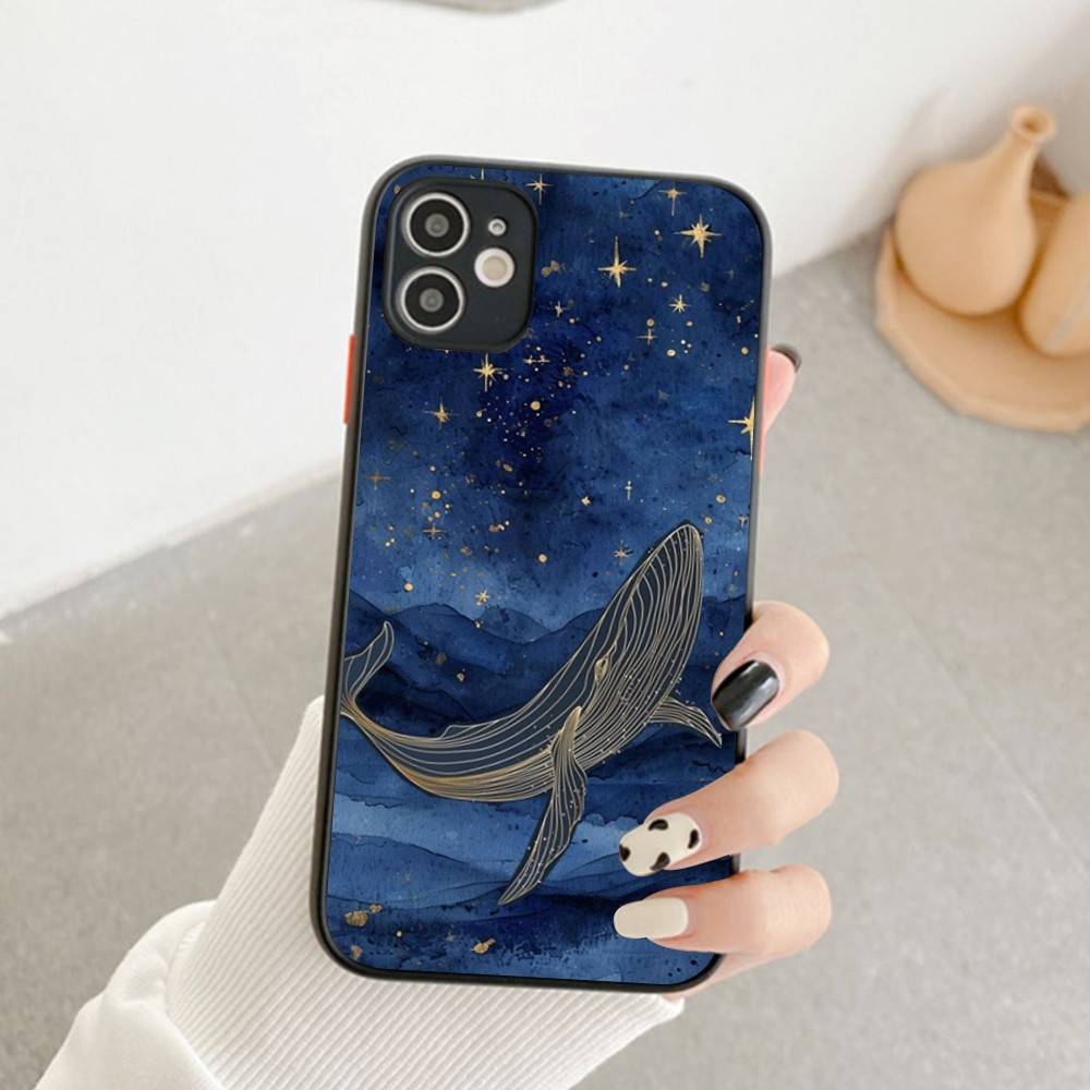 Classic Marine Animal Whale Phone Case For IPhone 14 11 12 13 Mini Pro Max 8 7 Plus X XR XS MAX Translucent Matte Cover