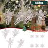 4/6Pcs Funny Angel Snowflake Xmas Pendant Acrylic Transparent Christmas Tree Decoration Festival Party Decor Christmas
