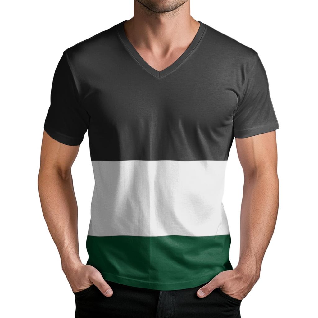 Men's Fashion Printed V-Neck Short Sleeve T-Shirt