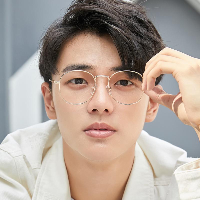 Exquisite Sweet Round Metal Glasses Women Men Fashion Luxury Eyewear Daily Leisure Female Male Blue Light Blocking Glasses
